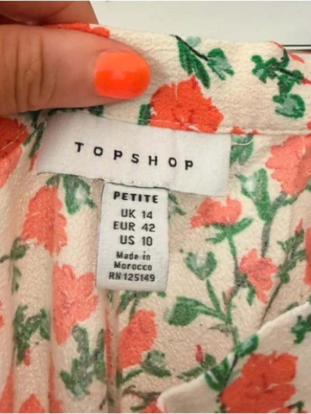 Topshop Orange Floral Maxi Skirt with Green Foliage